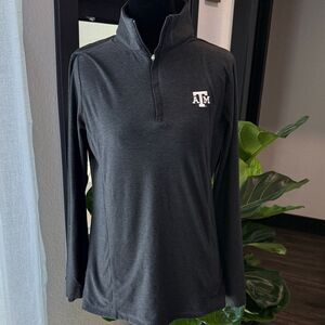 Peter Millar Gray Quarter-Zip Pullover Texas A&M